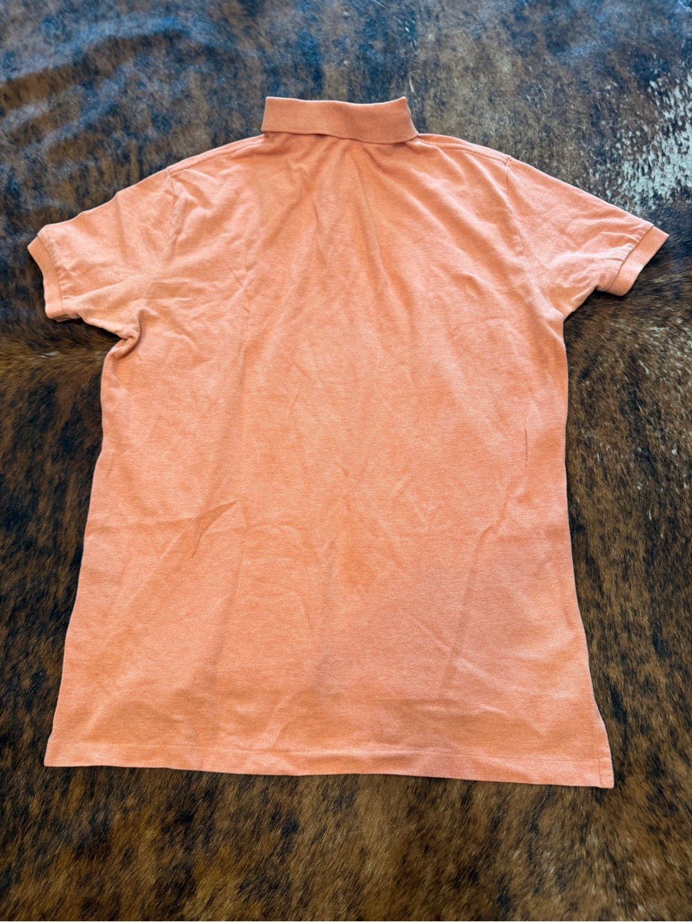 Polo Ralph Lauren Polo Shirt Mens Sz Large Orange Teal Pony Classic Fit Preppy - Picture 2 of 9